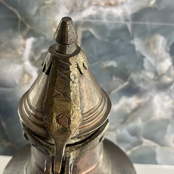 Vintage Hand Forged Lidded Coffee Urn Pitcher Copper Turkish Middle Eastern - Picture 6 of 16